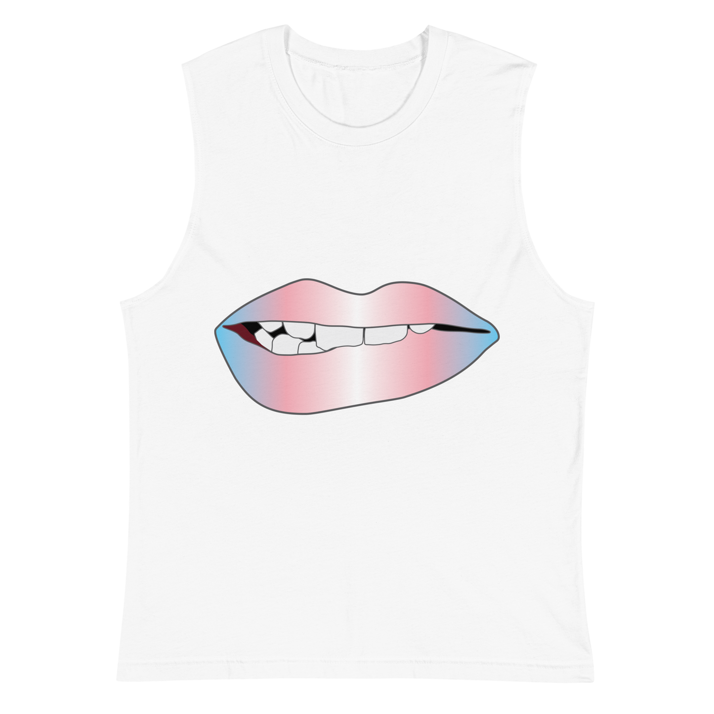 Biting Lips - Transgender Pride - Gradient Unisex Muscle Shirt