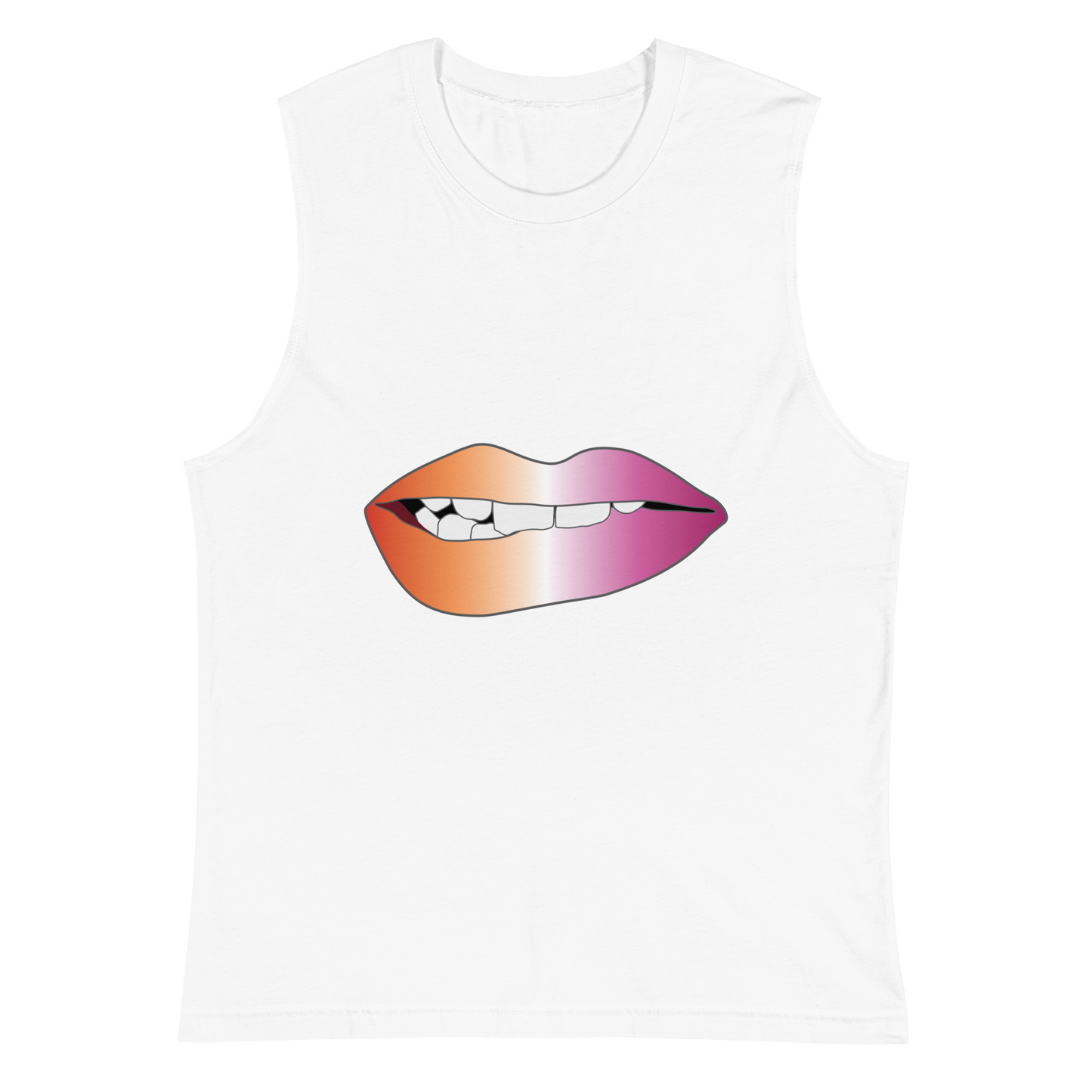 Biting Lips - Lesbian Pride - Gradient Unisex Muscle Shirt