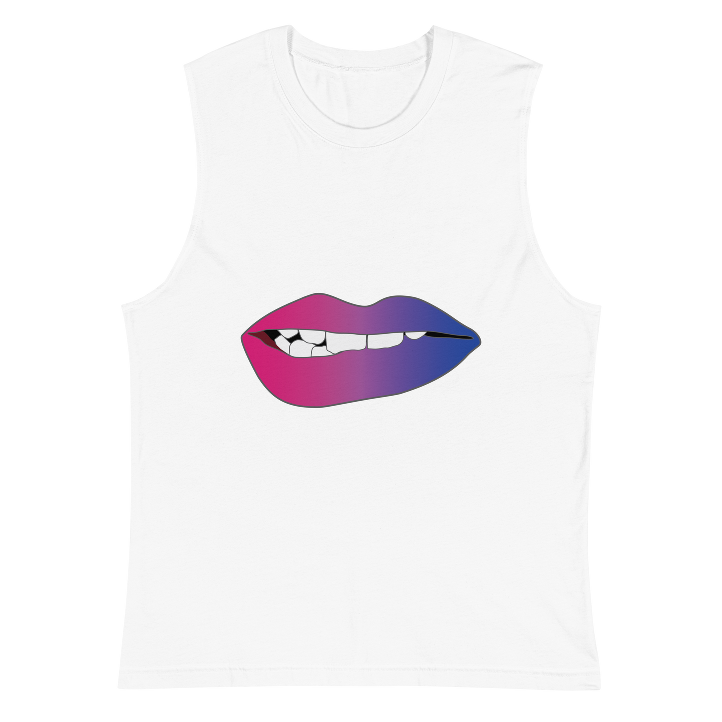 Biting Lips - Bisexual Pride - Gradient Unisex Muscle Shirt