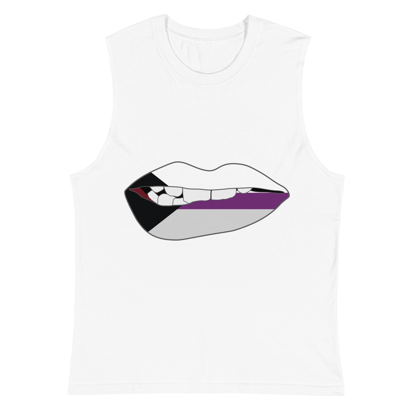 Biting Lips - Demisexual Flag Unisex Muscle Shirt