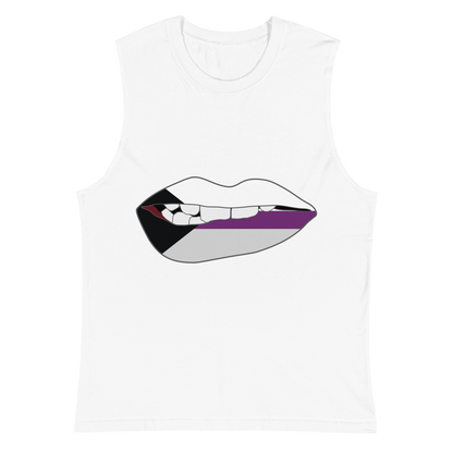 Biting Lips - Demisexual Flag Unisex Muscle Shirt