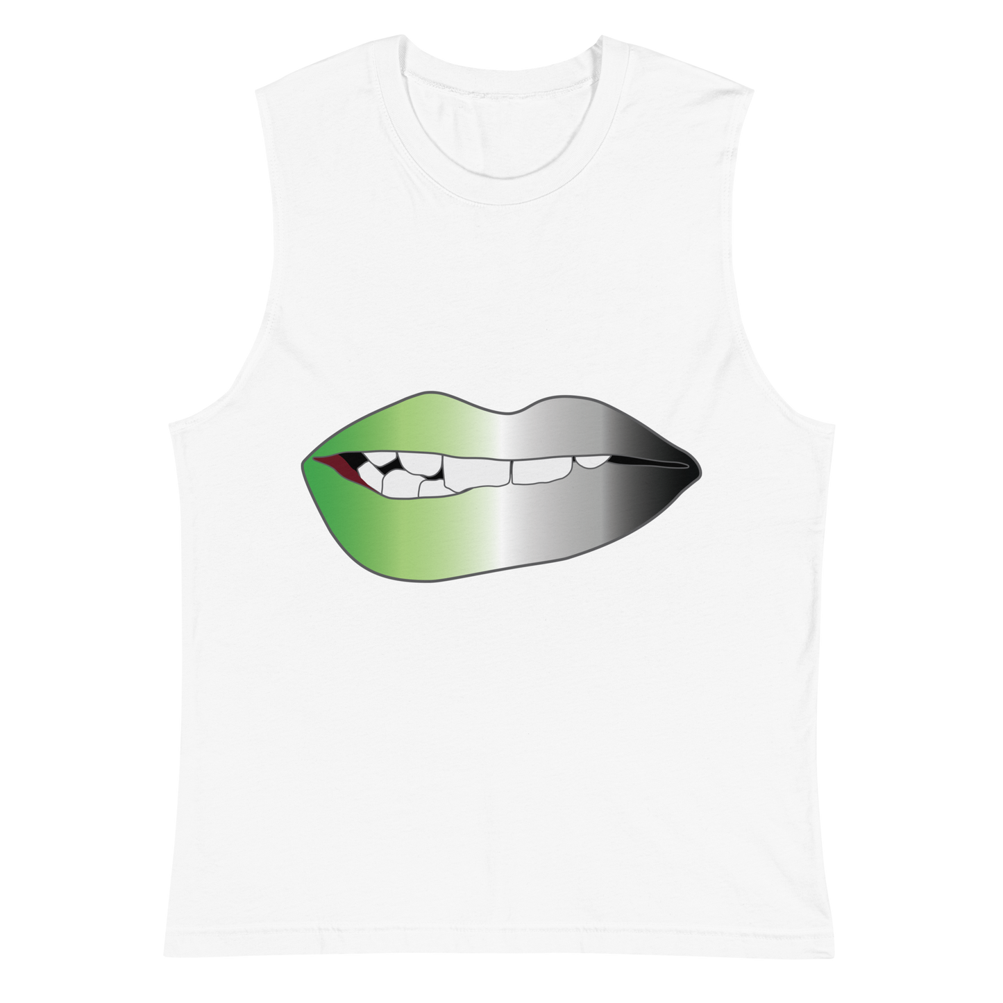 Biting Lips - Aromantic Pride - Gradient Unisex Muscle Shirt