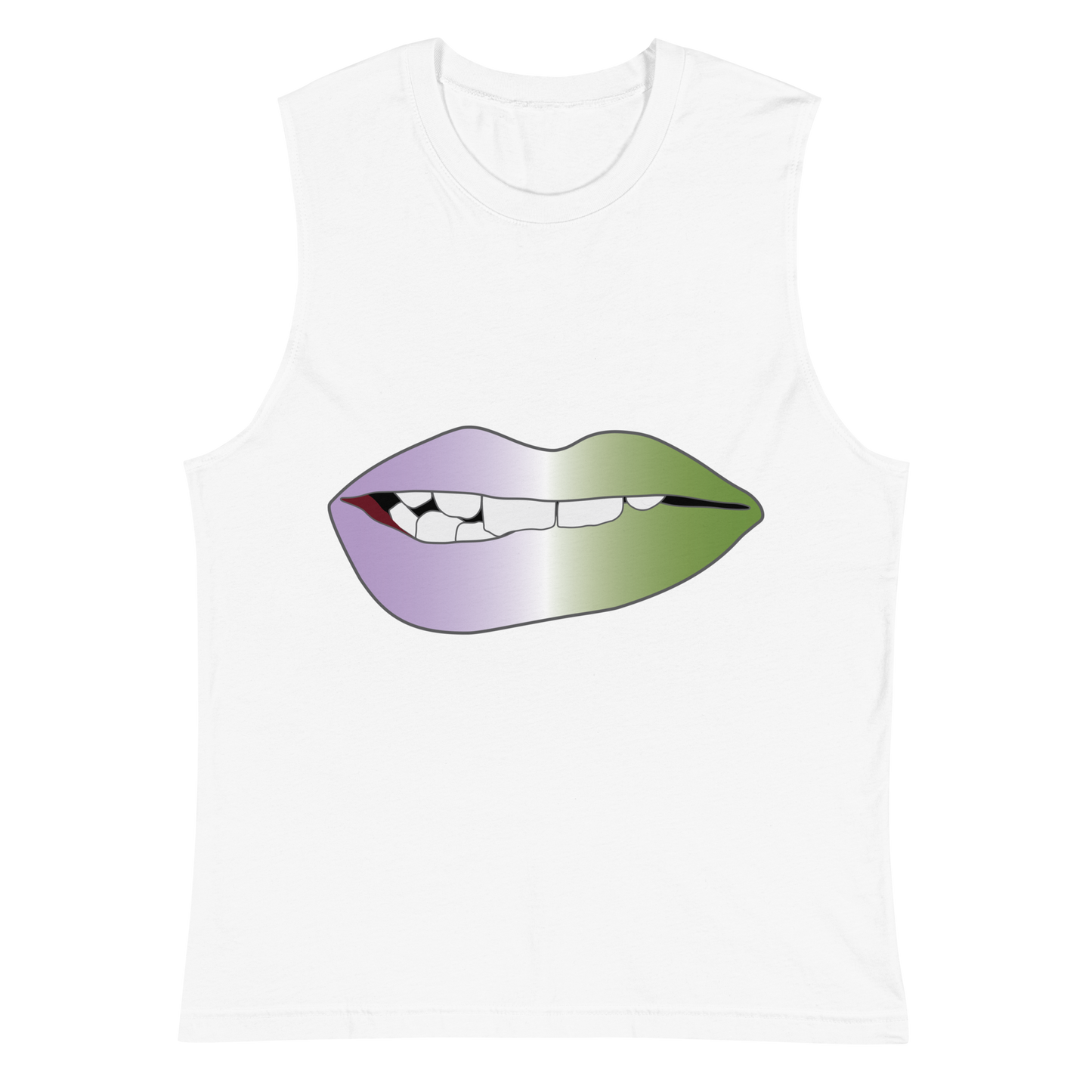 Biting Lips - Genderqueer Pride - Gradient Unisex Muscle Shirt