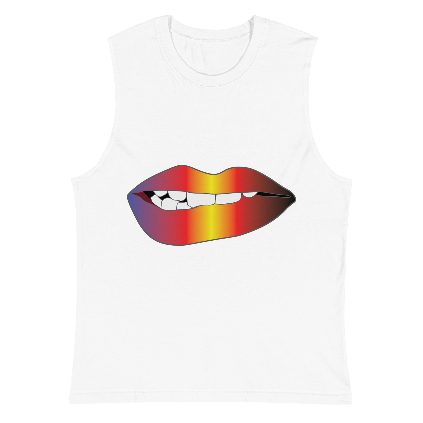 Biting Lips - Polyamory Pride - Gradient Unisex Muscle Shirt