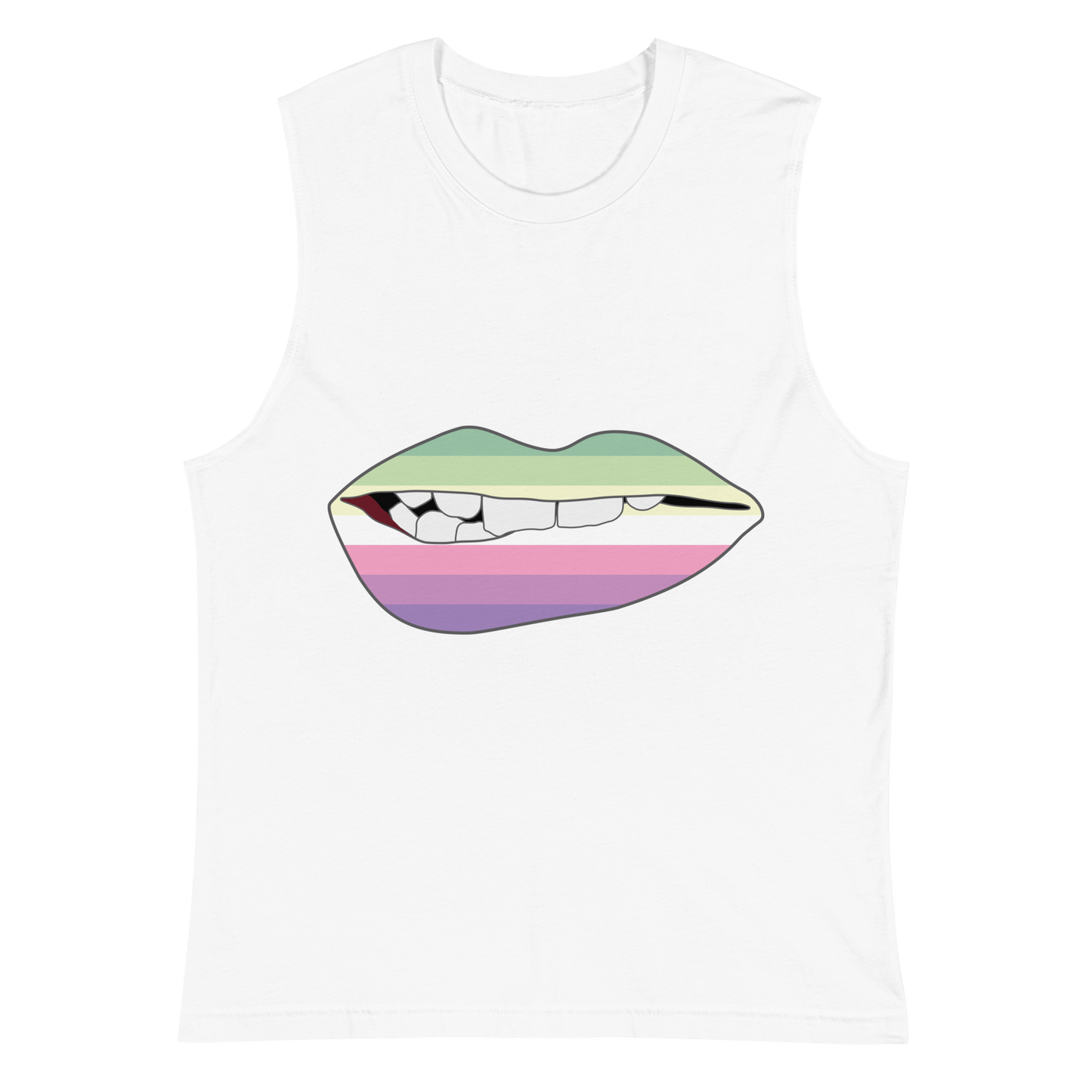 Biting Lips - Genderfae Flag Unisex Muscle Shirt