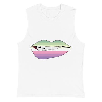 Biting Lips - Genderfae Flag Unisex Muscle Shirt