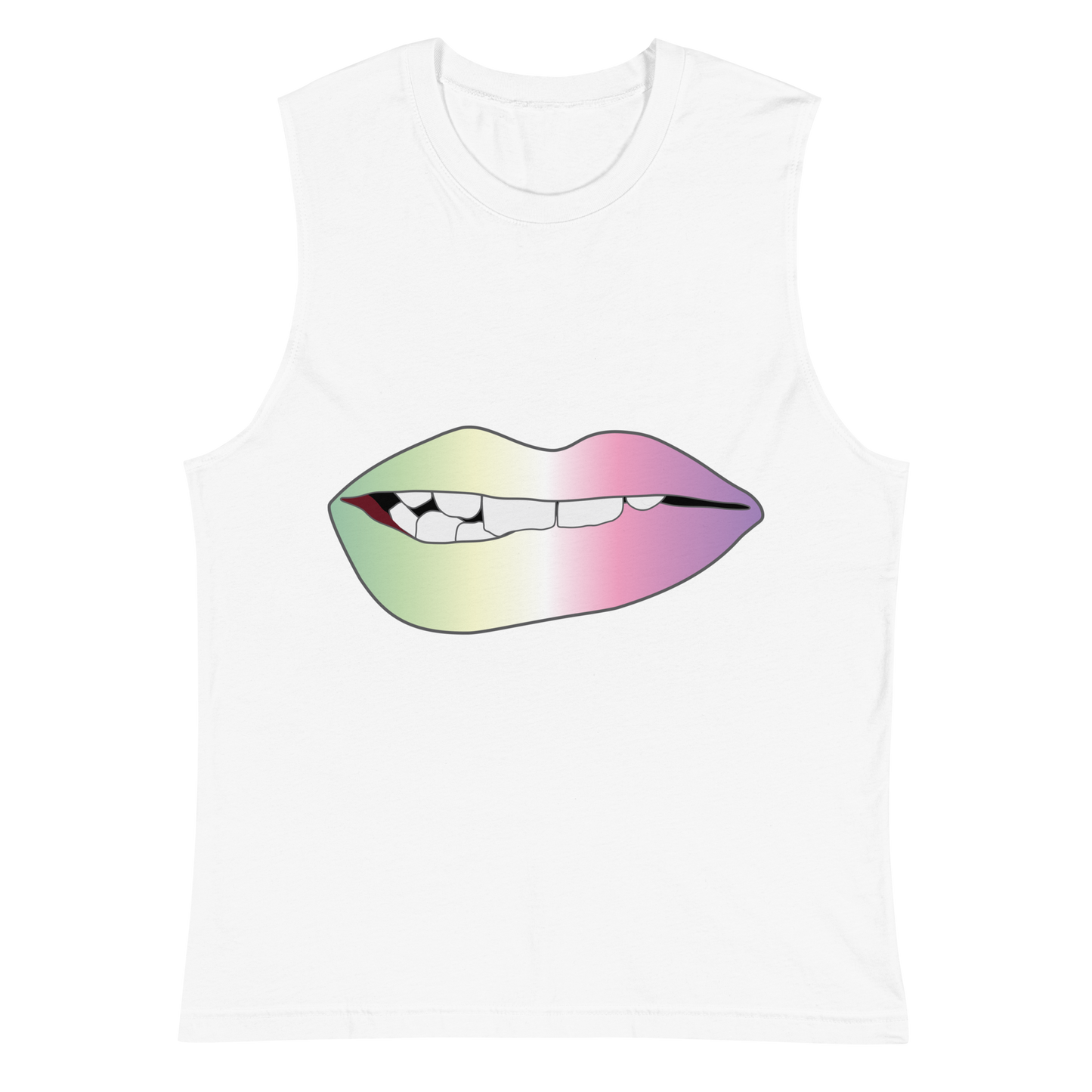 Biting Lips - Genderfae Pride - Gradient Unisex Muscle Shirt