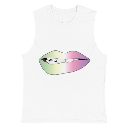 Biting Lips - Genderfae Pride - Gradient Unisex Muscle Shirt