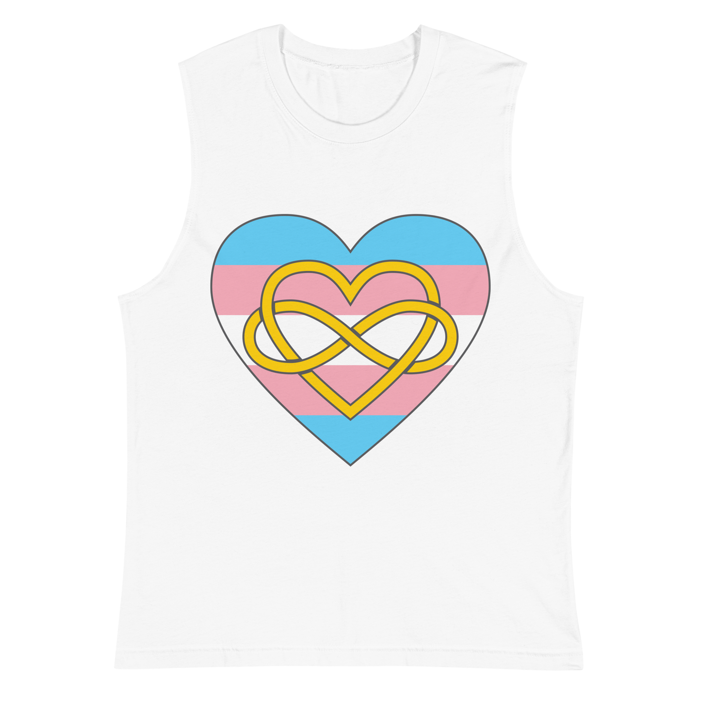 Polyamory Infinity Heart Trans Pride Unisex Muscle Shirt