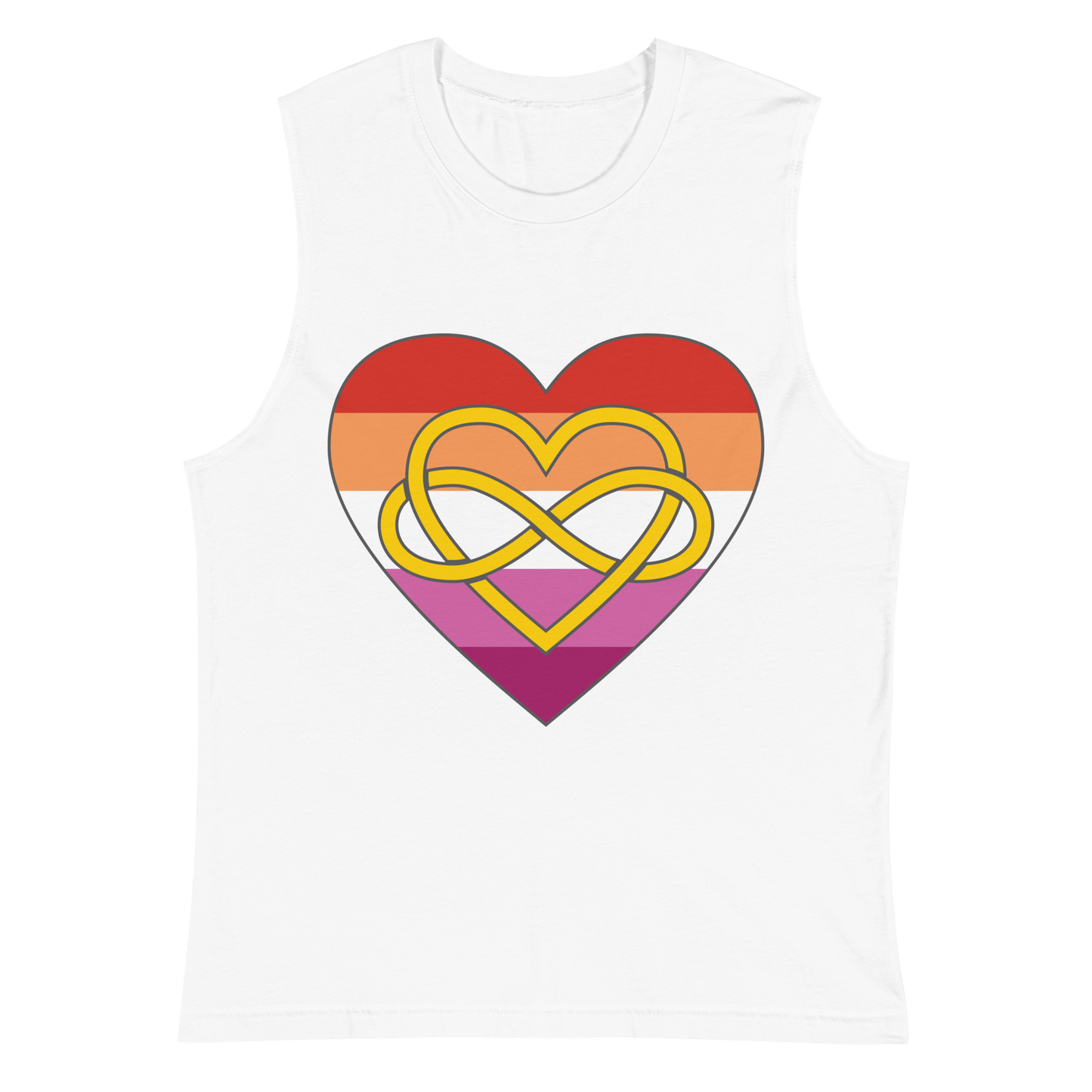 Polyamory Infinity Heart Lesbian Pride Unisex Muscle Shirt