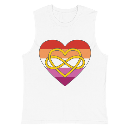 Polyamory Infinity Heart Lesbian Pride Unisex Muscle Shirt