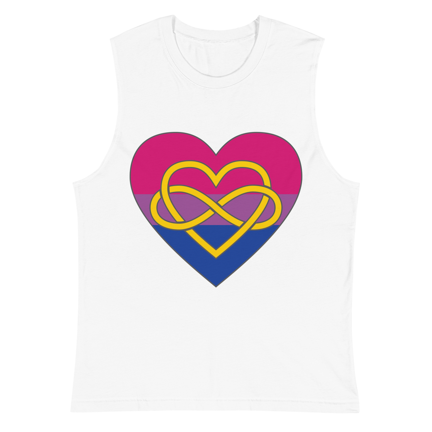 Polyamory Infinity Heart Bisexual Pride Unisex Muscle Shirt