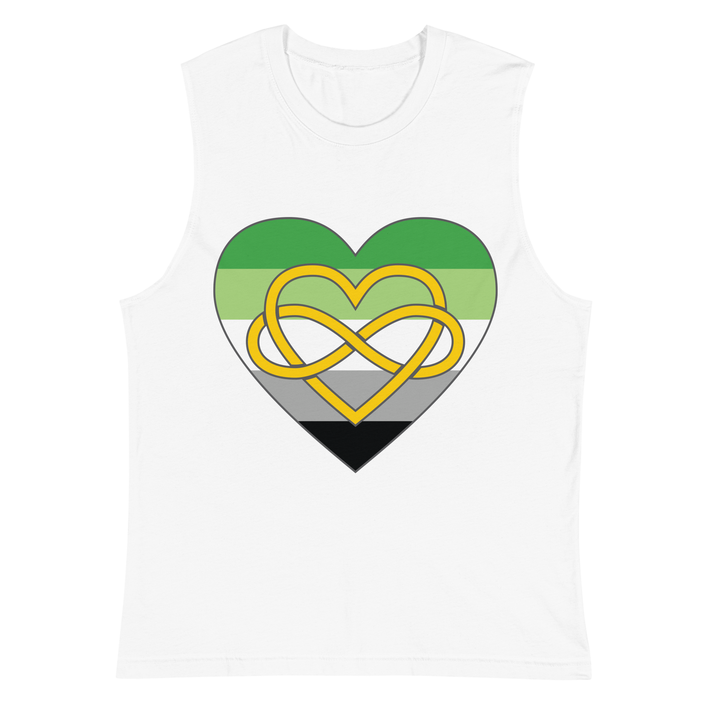 Polyamory Infinity Heart Aromantic Pride Unisex Muscle Shirt