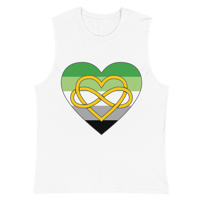 Polyamory Infinity Heart Aromantic Pride Unisex Muscle Shirt