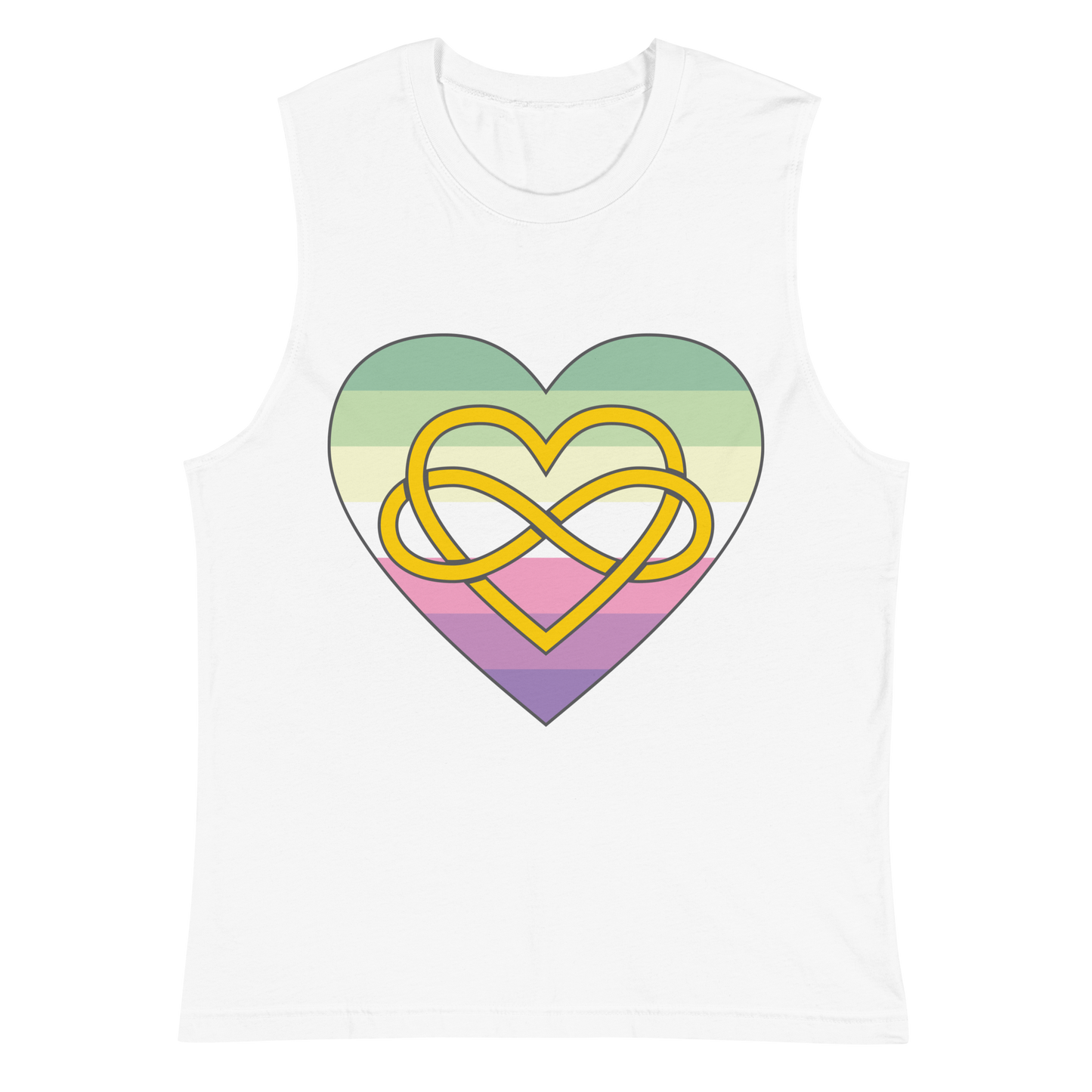 Polyamory Infinity Heart Genderfae Pride Unisex Muscle Shirt