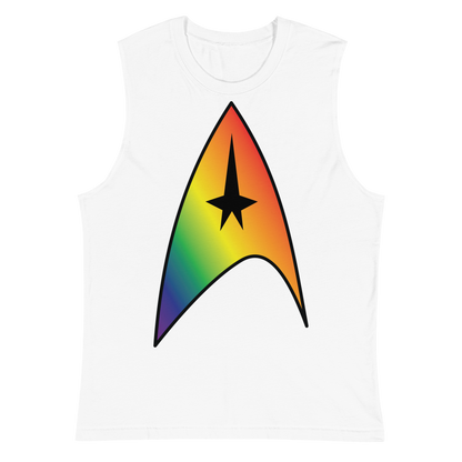 Starfleet Insignia - Rainbow Pride Unisex Muscle Shirt