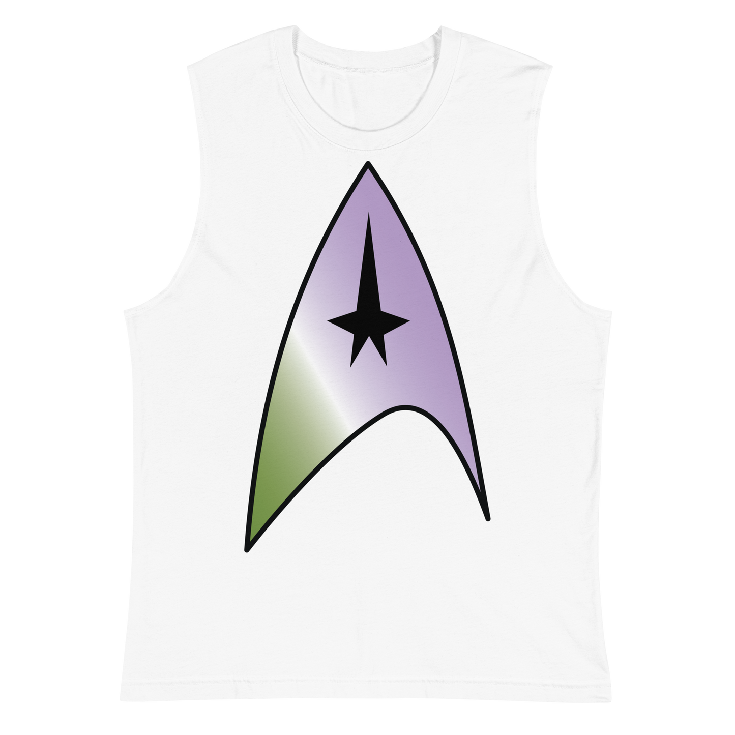 Starfleet Insignia - Genderqueer Pride Unisex Muscle Shirt