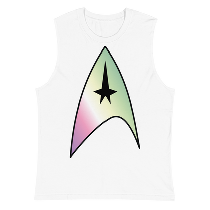 Starfleet Insignia - Genderfae Pride Unisex Muscle Shirt