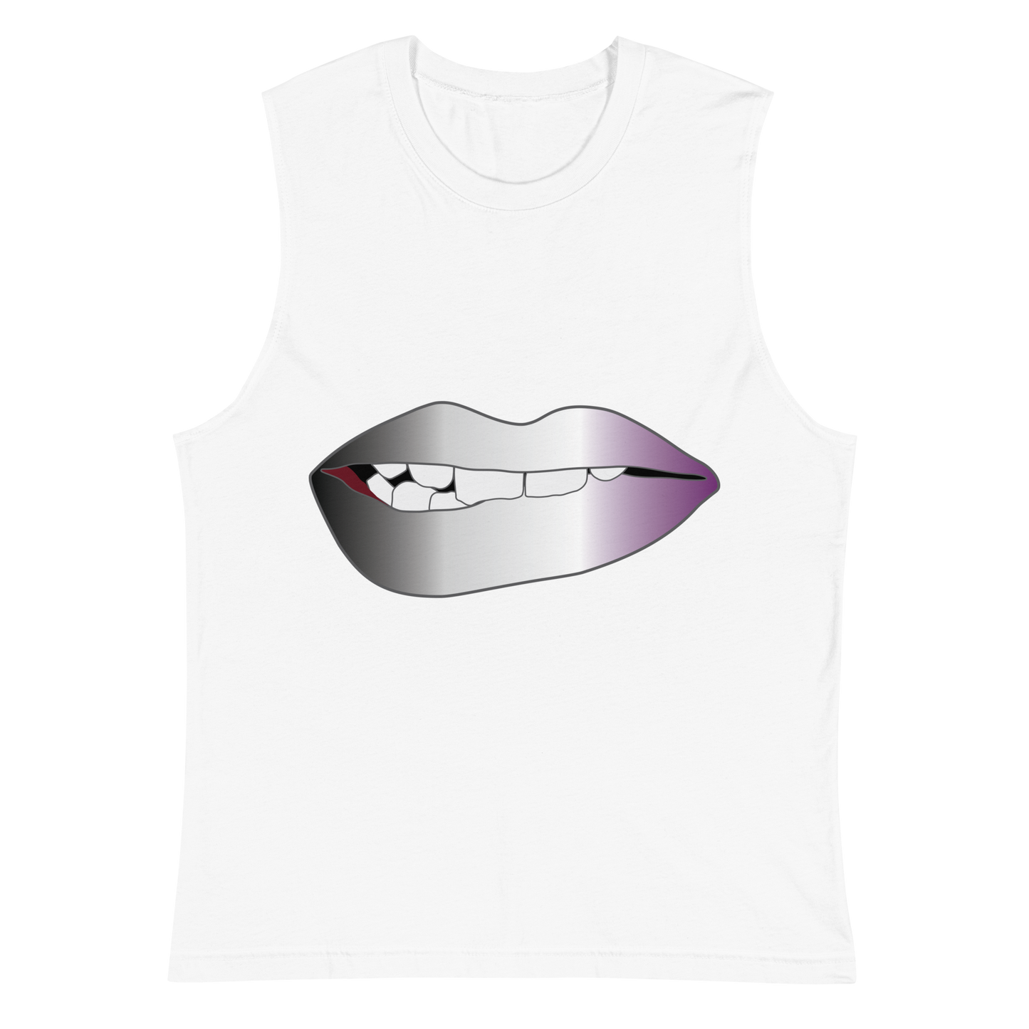 Biting Lips - Asexual/Demisexual Pride - Gradient Unisex Muscle Shirt