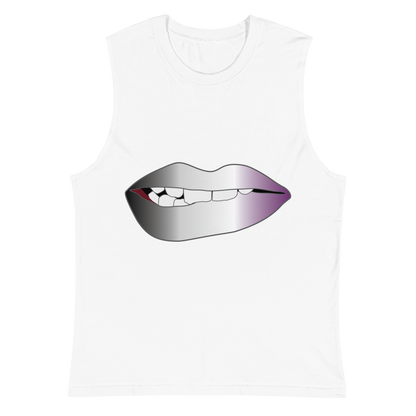 Biting Lips - Asexual/Demisexual Pride - Gradient Unisex Muscle Shirt