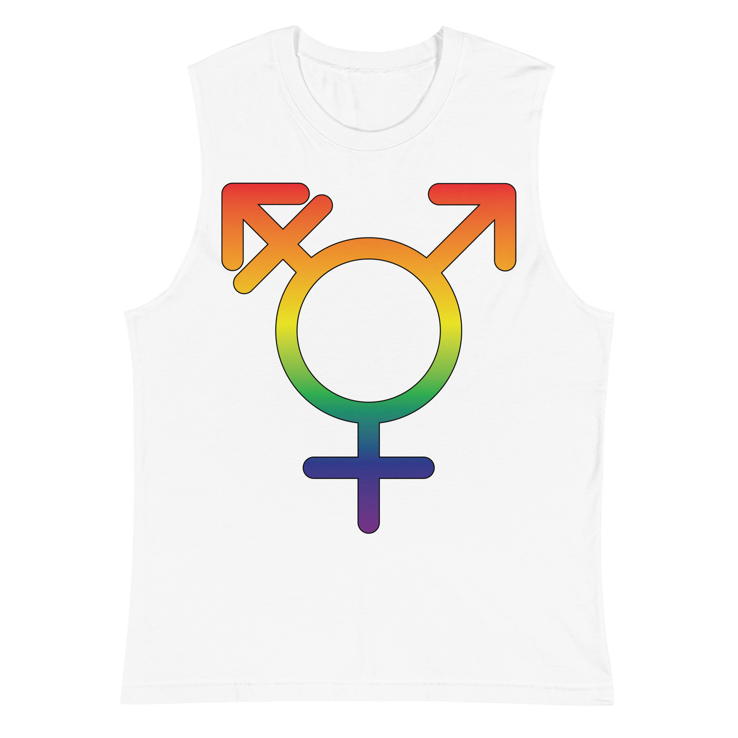 Transgender Symbol - Rainbow Pride Unisex Muscle Shirt