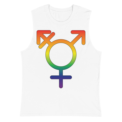 Transgender Symbol - Rainbow Pride Unisex Muscle Shirt