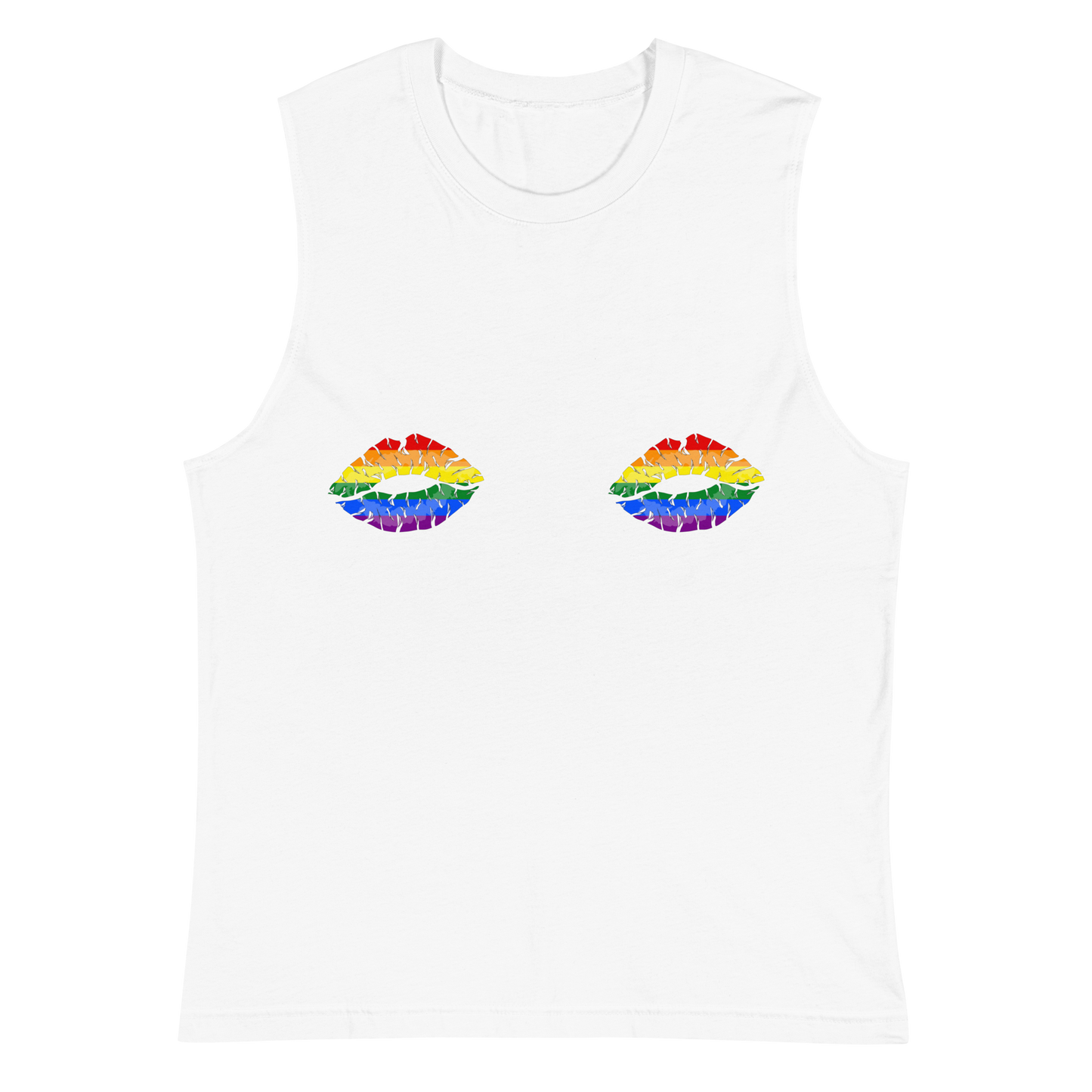 Rainbow Boob Kisses Unisex Muscle Shirt