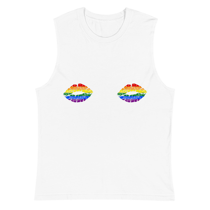 Rainbow Boob Kisses Unisex Muscle Shirt