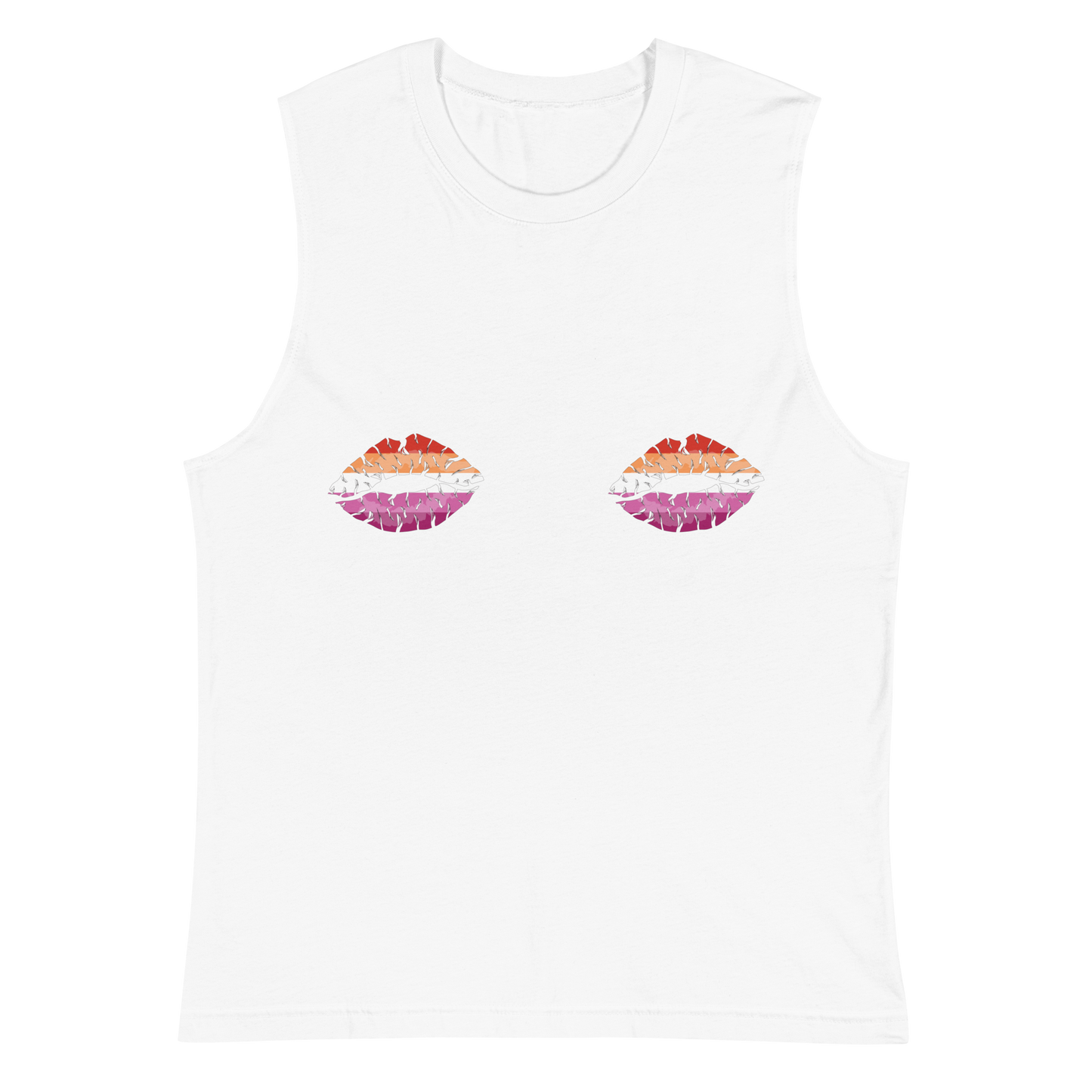 Lesbian Boob Kisses Unisex Muscle Shirt