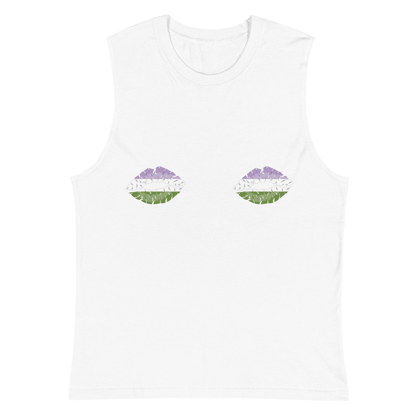 Genderqueer Boob Kisses Unisex Muscle Shirt