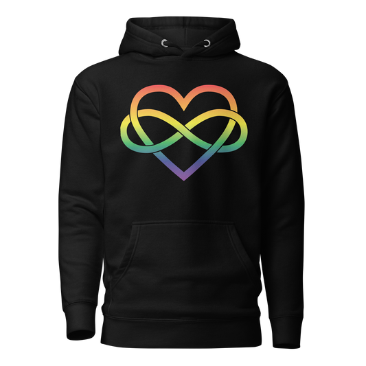 Polyamory Infinity Heart - Rainbow Unisex Hoodie