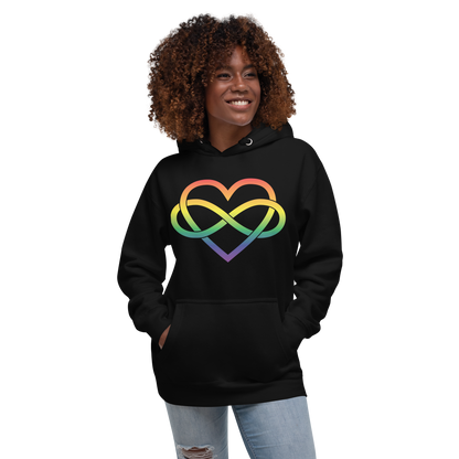 Polyamory Infinity Heart - Rainbow Unisex Hoodie