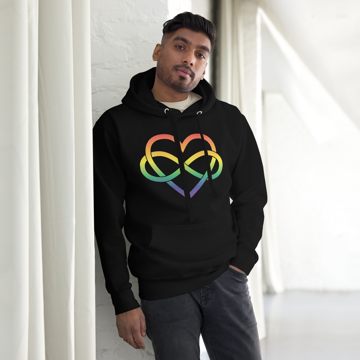 Polyamory Infinity Heart - Rainbow Unisex Hoodie