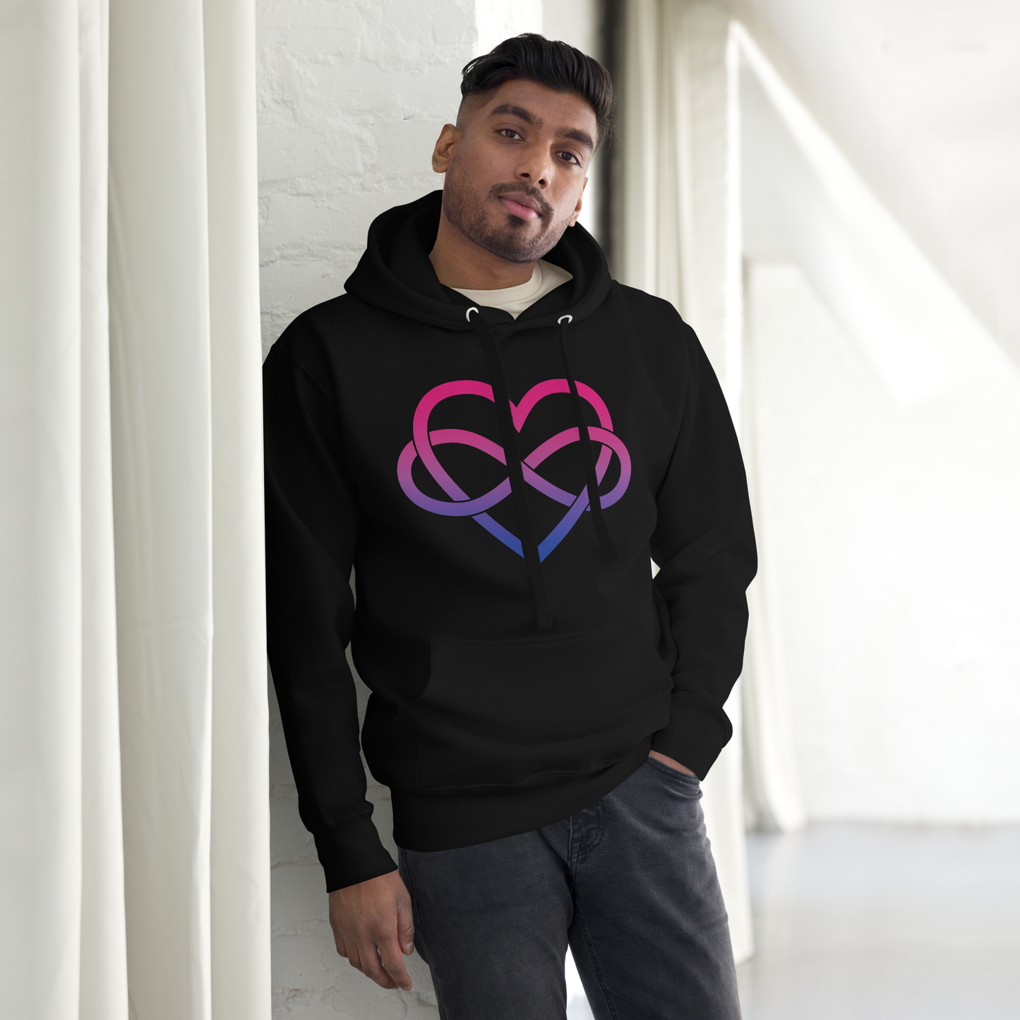 Polyamory Infinity Heart - Bisexual Unisex Hoodie