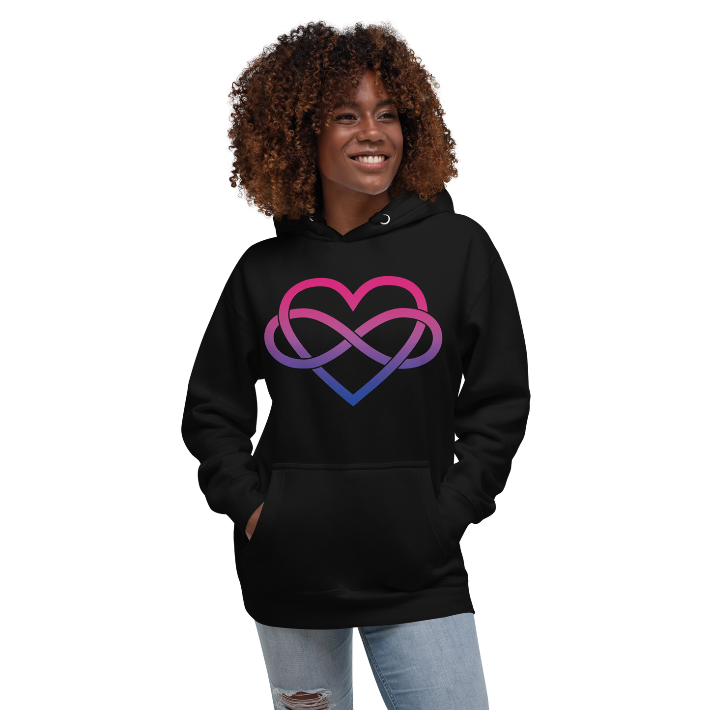 Polyamory Infinity Heart - Bisexual Unisex Hoodie