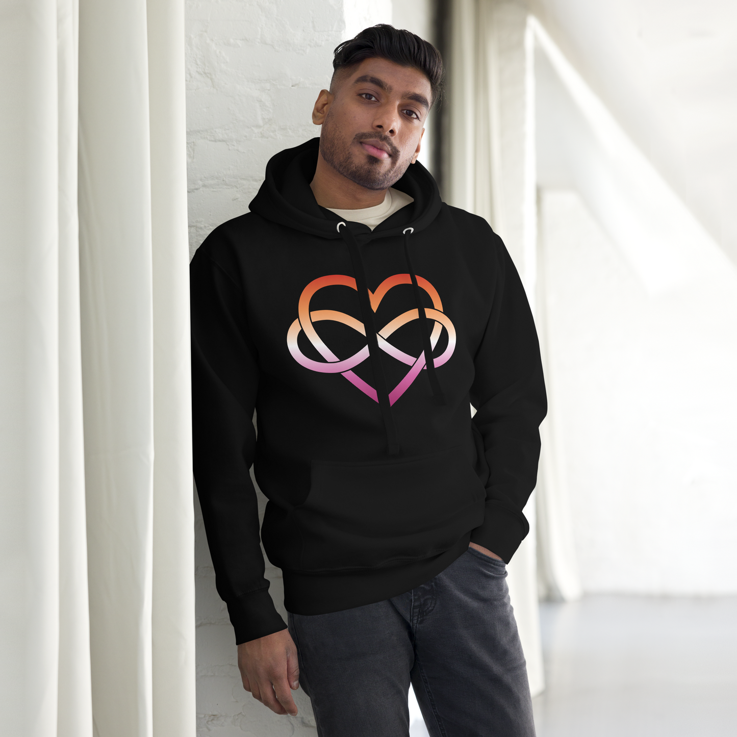 Polyamory Infinity Heart - Lesbian Unisex Hoodie