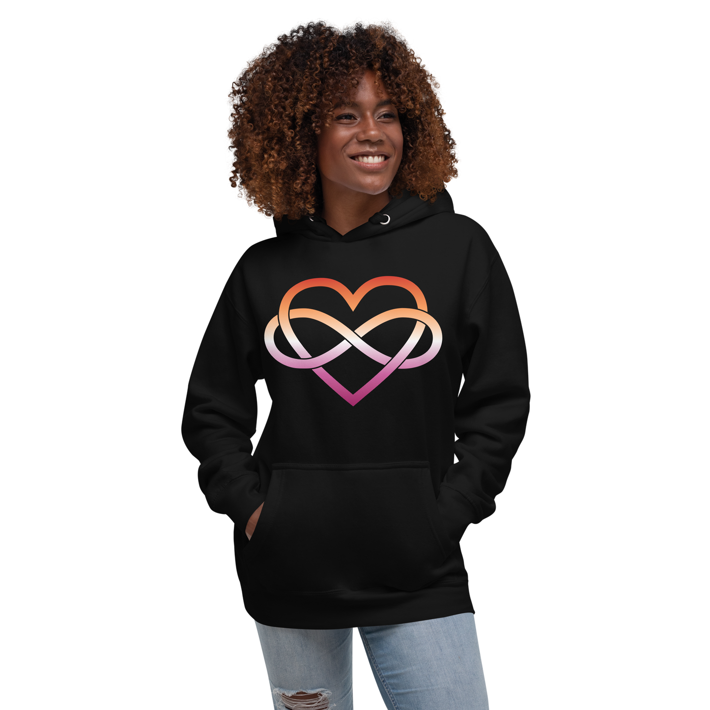 Polyamory Infinity Heart - Lesbian Unisex Hoodie