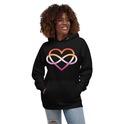 Polyamory Infinity Heart - Lesbian Unisex Hoodie