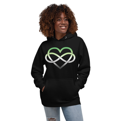 Polyamory Infinity Heart - Aromantic Unisex Hoodie