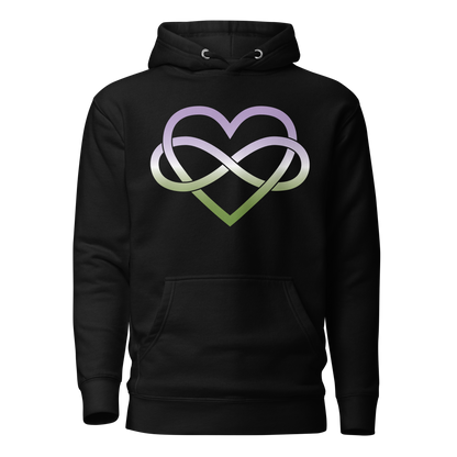 Polyamory Infinity Heart - Genderqueer Unisex Hoodie