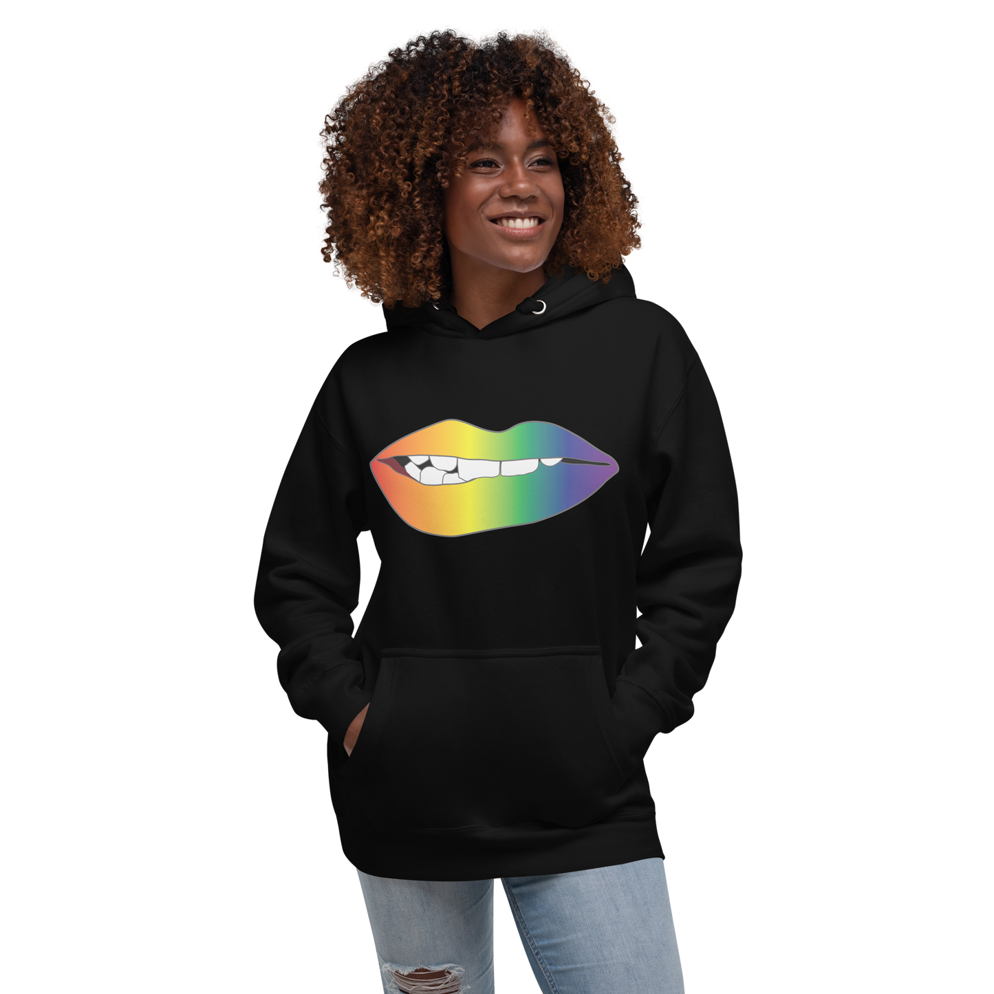 Biting Lips - Rainbow Pride - Gradient Unisex Hoodie