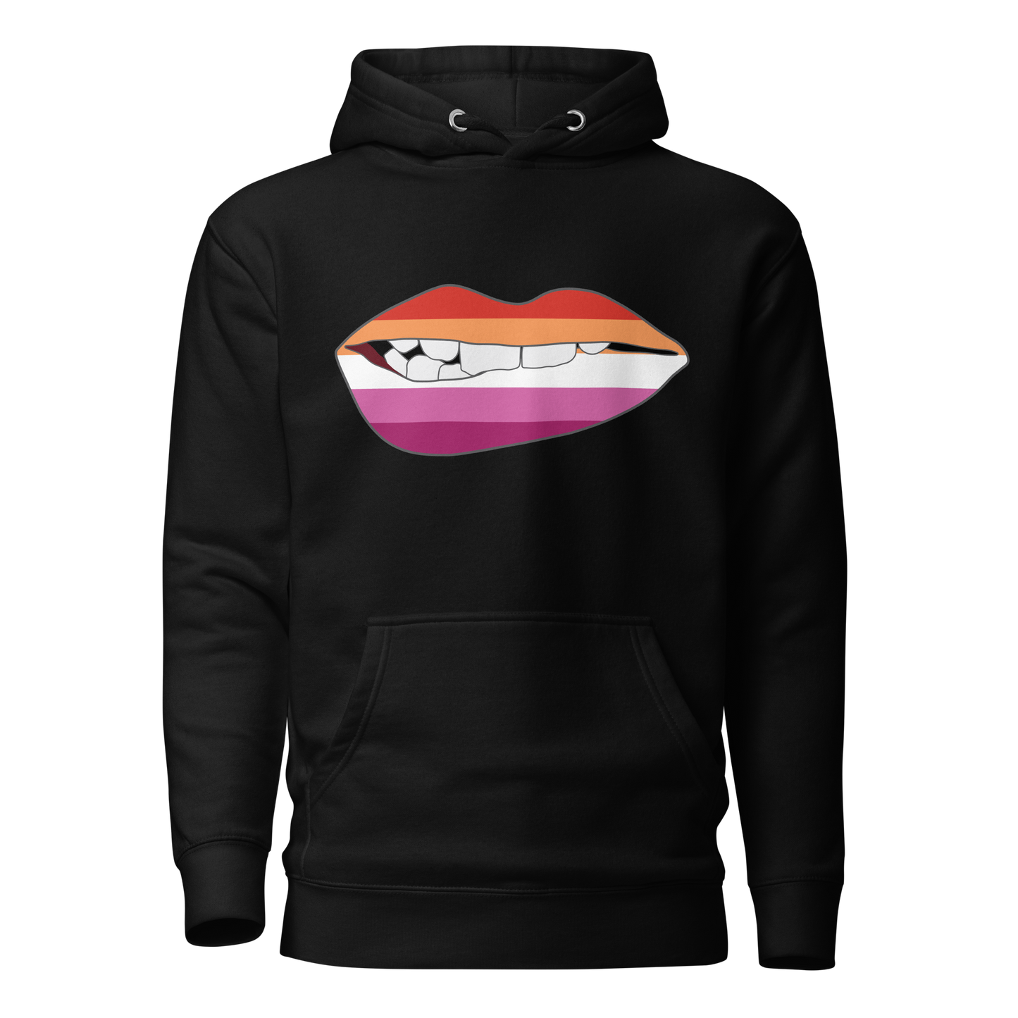 Biting Lips - Lesbian Flag Unisex Hoodie