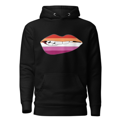 Biting Lips - Lesbian Flag Unisex Hoodie