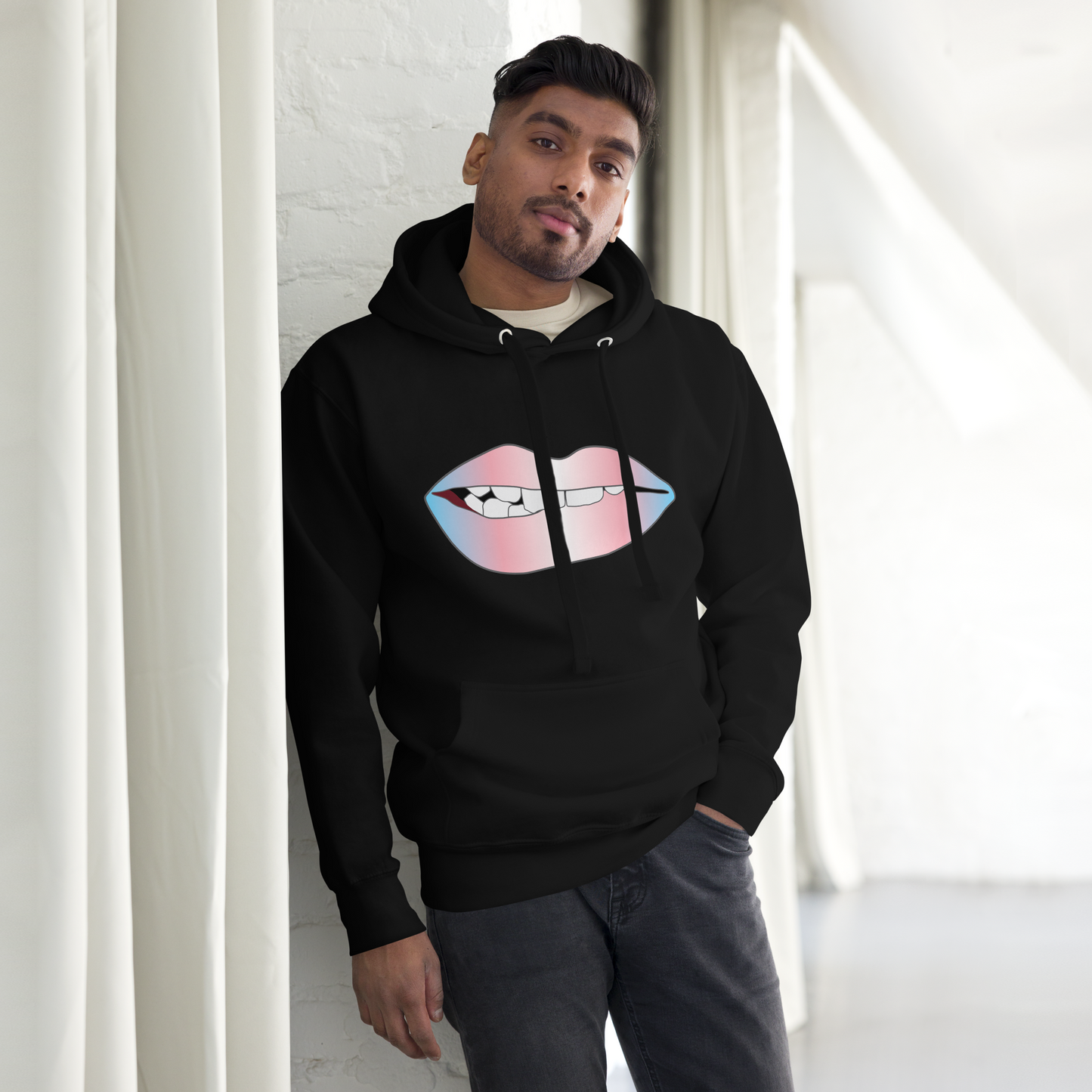 Biting Lips - Transgender Pride - Gradient Unisex Hoodie