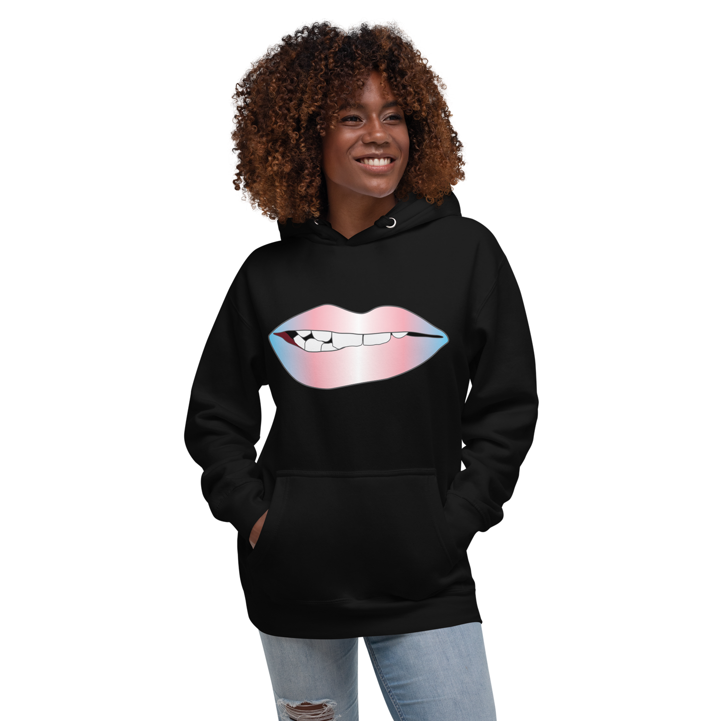 Biting Lips - Transgender Pride - Gradient Unisex Hoodie