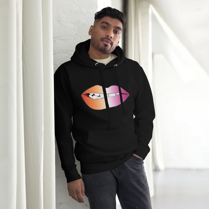 Biting Lips - Lesbian Pride - Gradient Unisex Hoodie