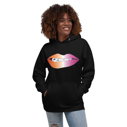 Biting Lips - Lesbian Pride - Gradient Unisex Hoodie