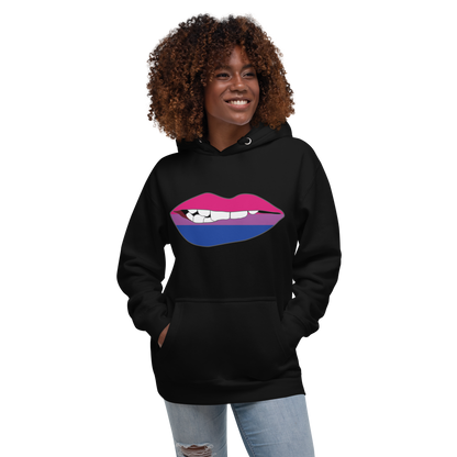 Biting Lips - Bisexual Flag Unisex Hoodie