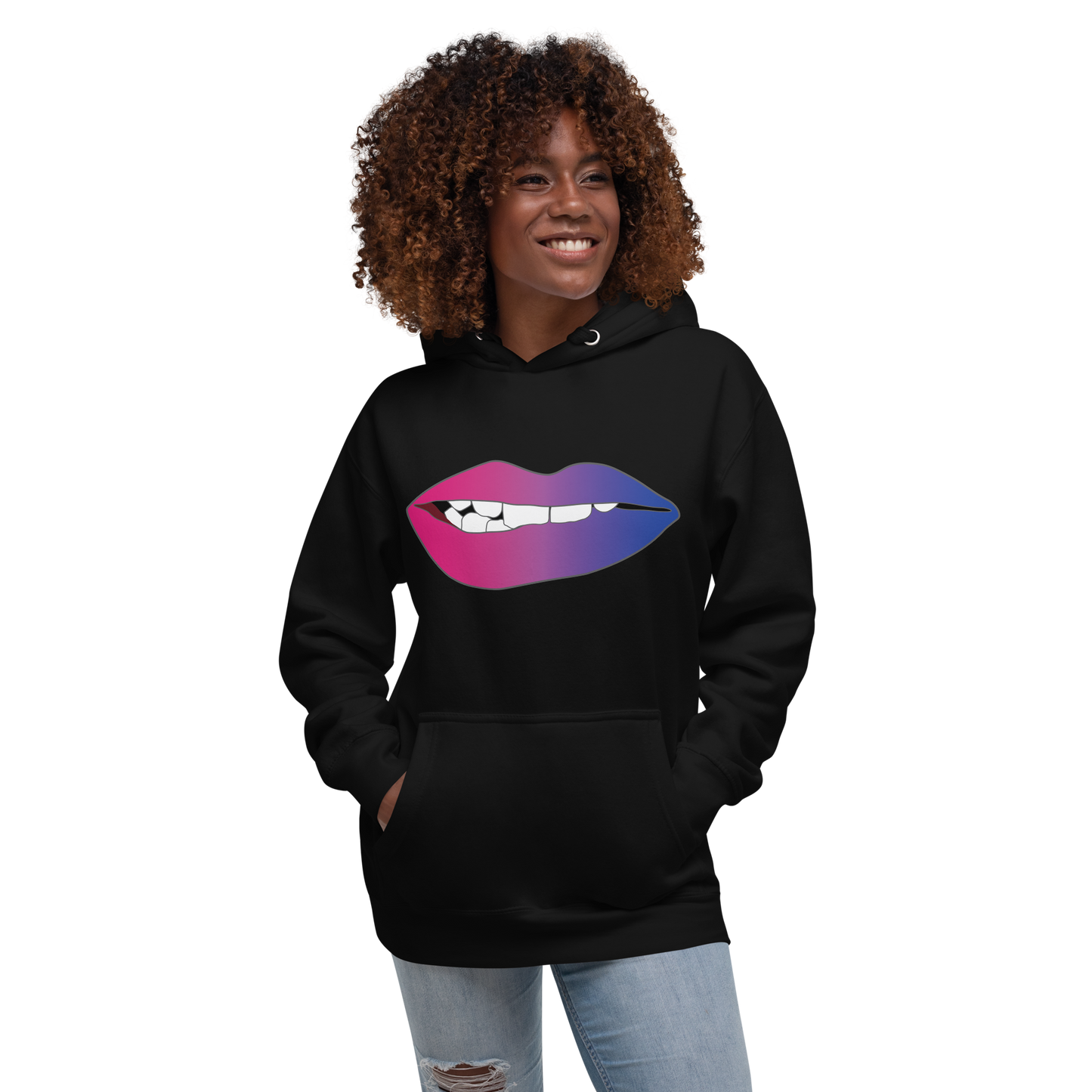 Biting Lips - Bisexual Pride - Gradient Unisex Hoodie