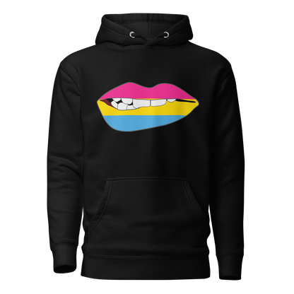 Biting Lips - Pansexual Flag Unisex Hoodie